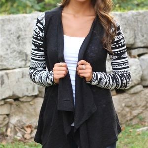 black irregular cardigan